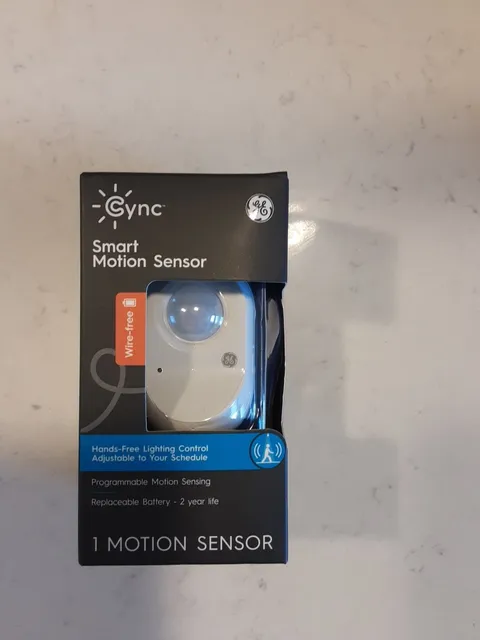 GE Cync Smart Wire-Free Motion Sensor White Bluetooth 93105005 Battery Operated
