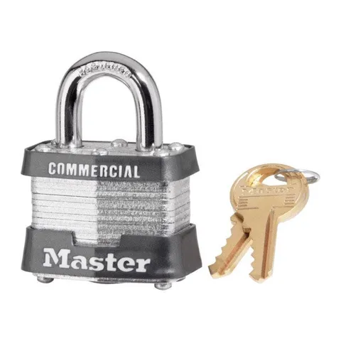 Master Lock 3KA#3464 4 Pin Tumbler Brass Laminated Padlock 1-9/16in. (Pack of 6)