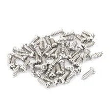 50pcs M2.5 x 8mm Cross Stainless Steel Pan Head Self Tapping Screws Bolts