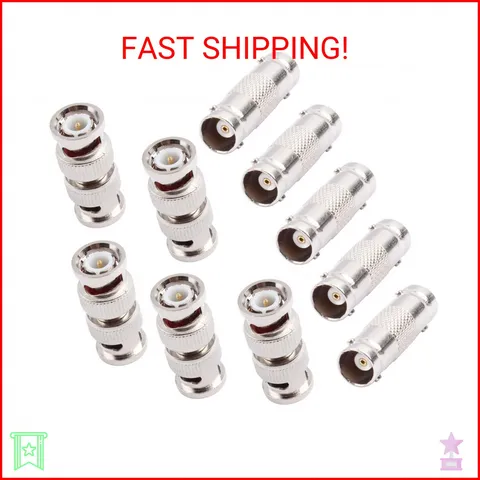 AIMHDUTY BNC Coupler Female to Female Connector 5-Pack and BNC Male to Male Adap
