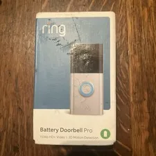 Ring Battery Doorbell Pro – 1536p HD+ 3D Motion Detection – Satin Nickel. NIB
