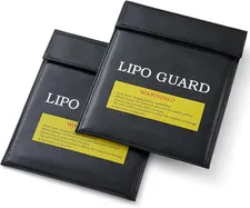 Lipo Safe Bag Fireproof Explosion-Proof Charging Storage Two Pack Black