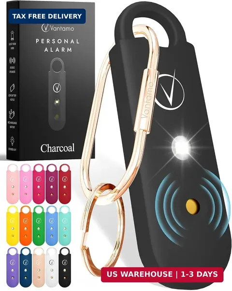 Vantamo Personal Alarm for Self Defense with Low Battery Notice, Strobe Light &
