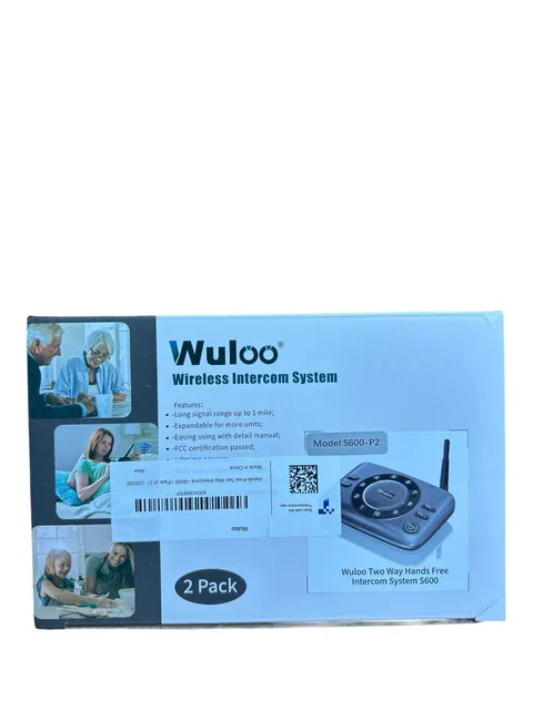 Wuloo Wireless 1 Mile Range Home Intercom System 2 Pack W666-P2 Multi Channel
