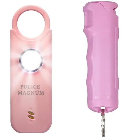 Personal Safety Alarm & Pepper Spray Combo Self Defense Pack for Women- Loud ...
