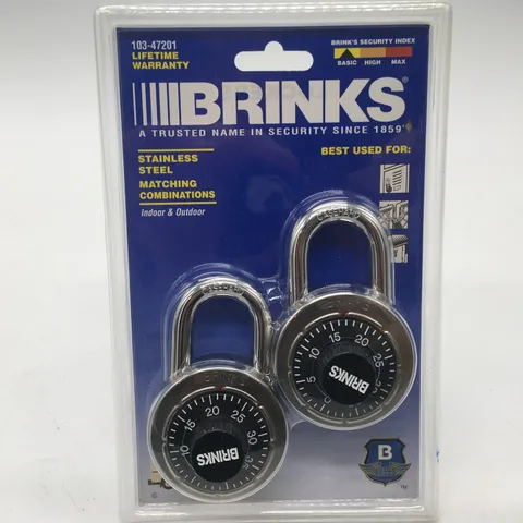 2 Pack Brinks 103-47201 Gym School She’d Combination Lock In Black / Silver