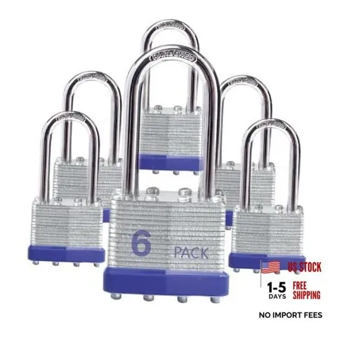 Lock Outdoor Padlocks, Key Lock, Padlocks with Same Key - Laminated 6 Pack Blue