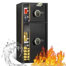 7.0 Cub Large Biometric Fingerprint Safe with Dual Alarm,Home Safe Box for Cash