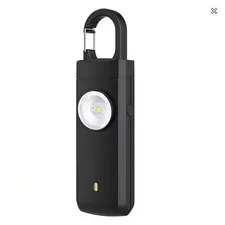 130dB Loud Personal Alarm Keychain Rechargeable LED Flashlight Siren Defense