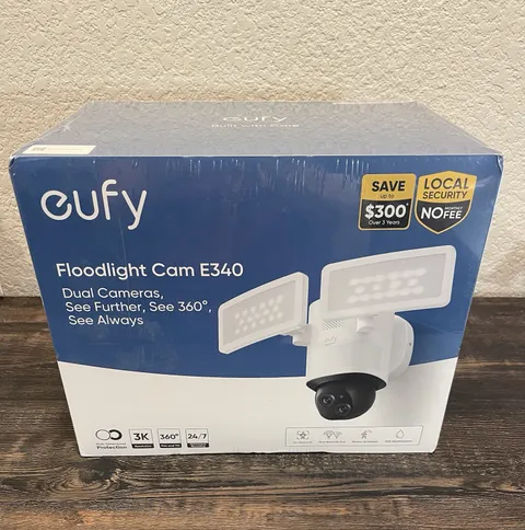 NEW Eufy Floodlight Security Camera E340 3K Dual Camera Color Night Vision