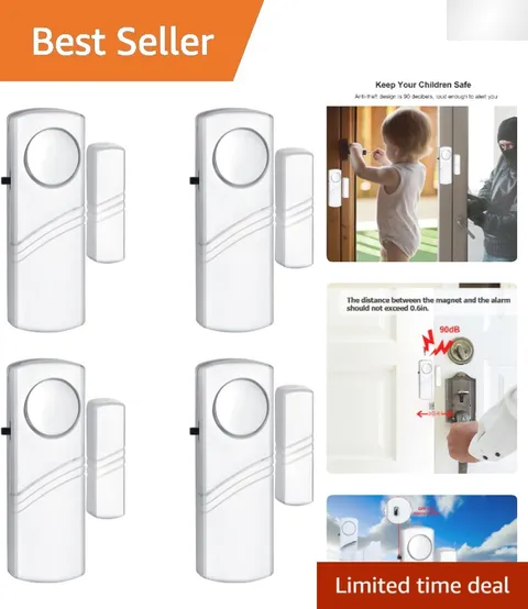 Portable Child Safety Door Alarm - Loud 90dB Security for Home & Office (4 Pack)