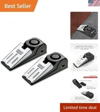 Door Stop Alarm with 120DB Siren Door Stop for Home & Travel Black Pack of 2