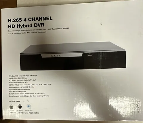 New W Box Technologies 4CH H.265 HD 2TB DVR - TVI, CVI, AHD,960H &IP 0E-HD4CH4MP