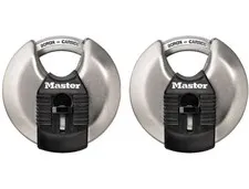 NEW TWO PACK Master Lock M40XT Stainless Steel Disc Lock Padlock 2-3/4 in.
