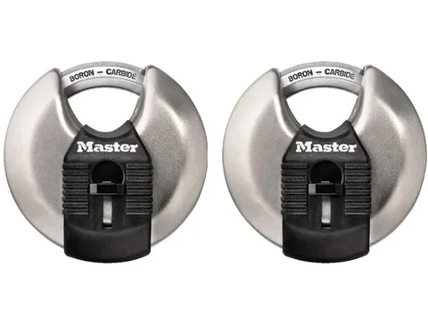 NEW TWO PACK Master Lock M40XT Stainless Steel Disc Lock Padlock 2-3/4 in.