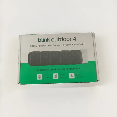 Blink Outdoor 4 (4th Generation) 5-Camera Wireless Security System w Sync Module