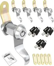 RV Locks for Storage Door 1 1/8 INCH, 1 1/8" Pack of 5 Locks & 6 Key Alike