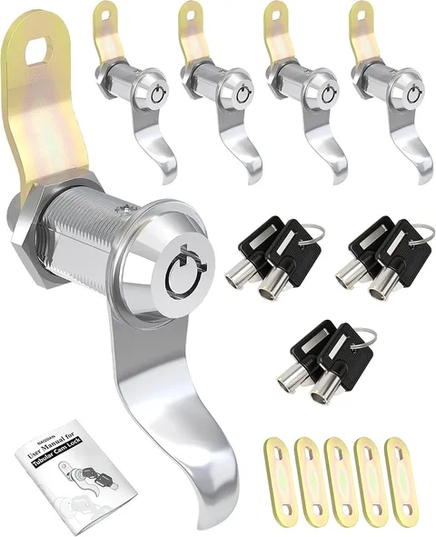 RV Locks for Storage Door 1 1/8 INCH, 1 1/8" Pack of 5 Locks & 6 Key Alike