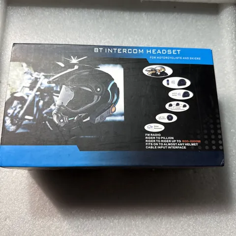 BT Intercom Bluetooth Headset For Motorcycles and Skiers. Fits On Most Helmets