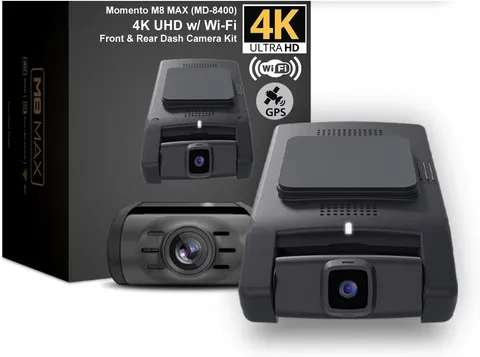 Momento M8 MAX 3-Ch 4K UHD w/Dual 5.0GHz Wi-Fi + GPS Front & Rear Dash Camera Ki