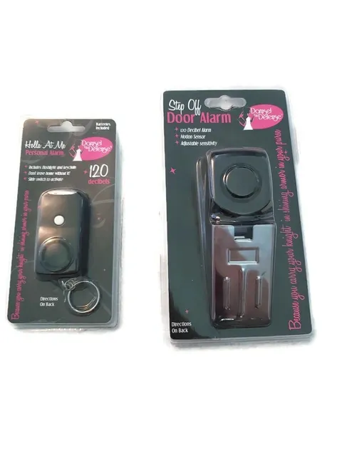 Damsel In Defense Step Off Door Alarm Portable 120 Decibel Motion Alarm & holla 