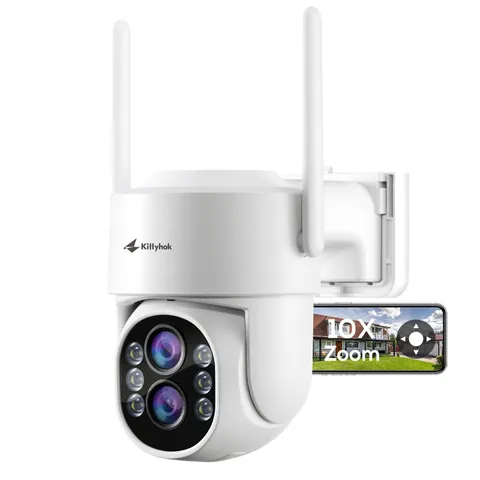 Kittyhok Dual Lens PTZ Security Camera Wireless Outdoor | 2K FHD Wireless Sec...