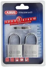 ABUS 40mm Titalium Padlocks-x 2 KEYED ALIKE Abus Padlock FREE POST -64TI40TWINSC