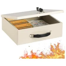 Portable Fireproof Lock Box - Fire and Water Resistant Storage for Documents