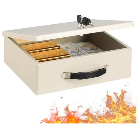 Portable Fireproof Lock Box - Fire and Water Resistant Storage for Documents