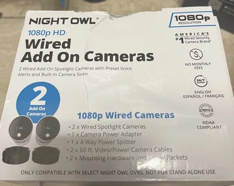 Night Owl Wired 1080p HD Indoor/Outdoor Add On Spotlight Cameras with Preset ...