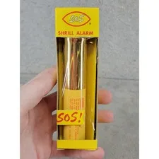 Vintage SOS Shrill Alarm Personal Security Made in Japan Gold Yellow TO-MG
