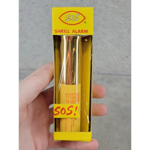 Vintage SOS Shrill Alarm Personal Security Made in Japan Gold Yellow TO-MG