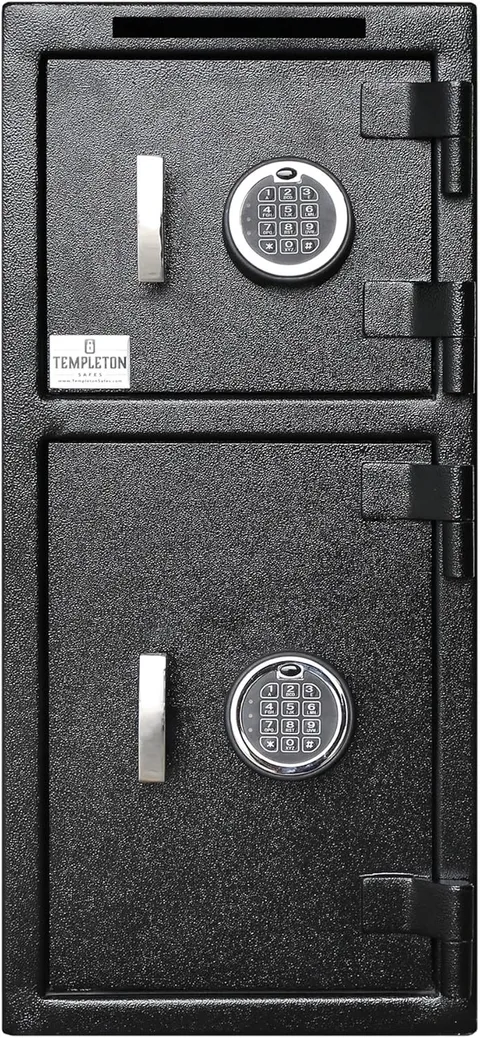 T859 Black Depository Drop Safe with Dual Keypad Locks & Key Backup