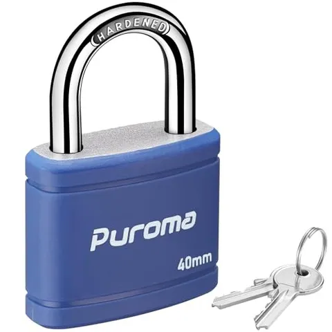 Puroma Keyed Padlock 7/8" Heavy-Duty Lock for Gate, Fence, Cabinet, Toolbox