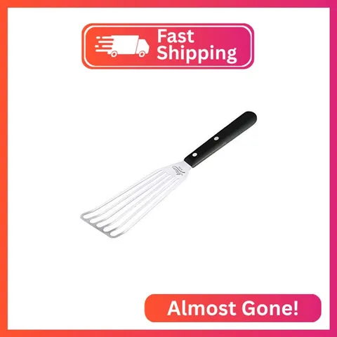 Ateco Slotted Spatula with 6 by 3-Inch Stainless Steel Blade, Plastic Handle, Di