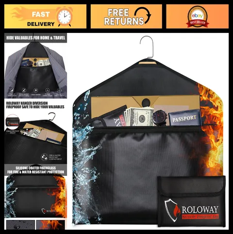 Fireproof Hidden Compartment Safe for Home & Travel, Secret Cash Hiding Hanger