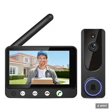 Wireless Doorbell Camera Video Monitor with Display 4.5" Screen Indoor Visual Ba