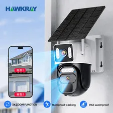 Hawkray 4G LTE Cellular Wireless Home Security Camera - No Wifi, Built-In SIM Ca