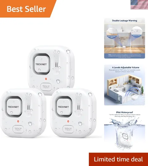 Water Leak Detectors for Home, 120dB Water Sensor Alarm Leak Detector,  Water...