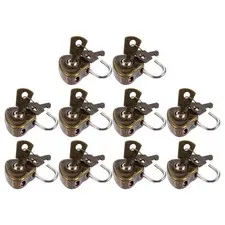10Pcs Heart Shape Mini Padlocks Rustproof Iron Cabinet Drawer Locks Coffee
