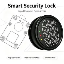 Black Gun Safe Lock DIY Replacement Kit – Electronic Keypad with Swing Bolt