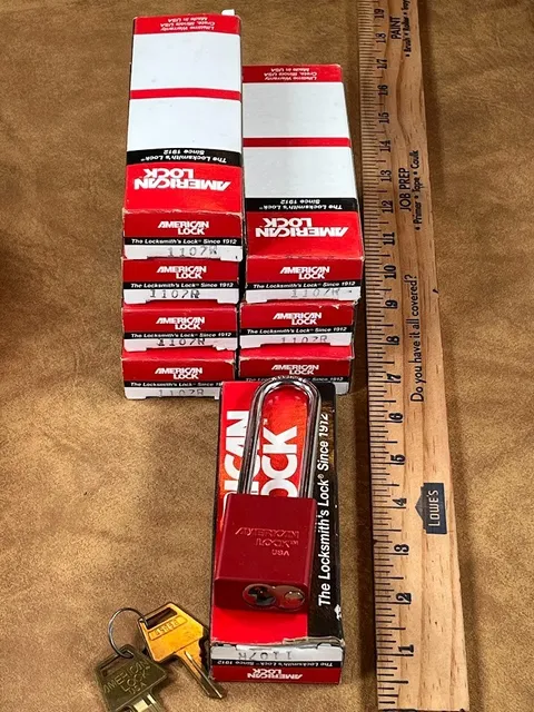American Lock Padlock Solid #1105R Zen Series  Alum Red 2 Keys 1 1/2 Lot of 8