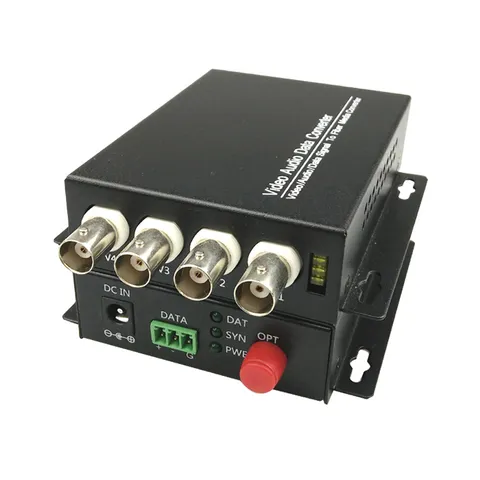 Video Fiber Optical Media Converter 4V0D Composite Analog Transmitter Receiver