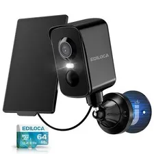 Magnetic Security Camera Wireless Outdoor, 2K Pan Rotating 300° Solar Panel B...