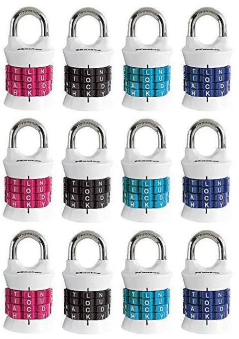 Master Lock 1535DWD Vertical Resettable Word Combination Lock - Pack of 12