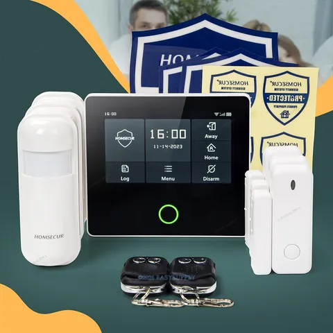 HOMSECUR Wireless WIFI 4G 2G LCD Burglar 4.3" Alarm System Touch Screen