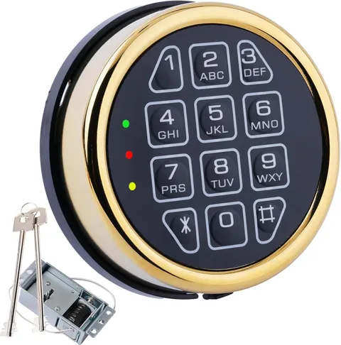 Gun Safe Lock Replacement Solenoid Lock with 2 Keys Golden Digital Keypad