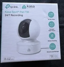 Kasa KC410S 2K QHD Pan/Tilt Security Camera w/ Color Night Vision & Motion