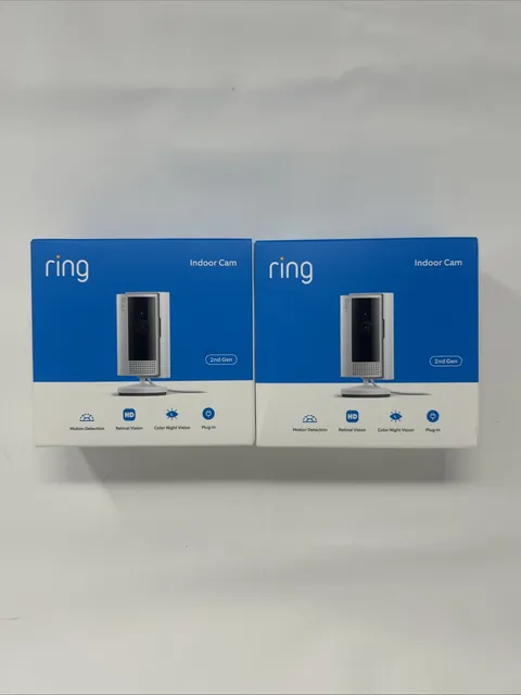 Ring INDOOR CAM 2nd Gen 1080p HD WiFi Security Camera 2 PACK NEW FREE SHIPPING