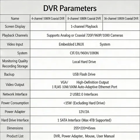 Professional 8 Way Analog Camera DVR Recording Analog Digital Video Recorder